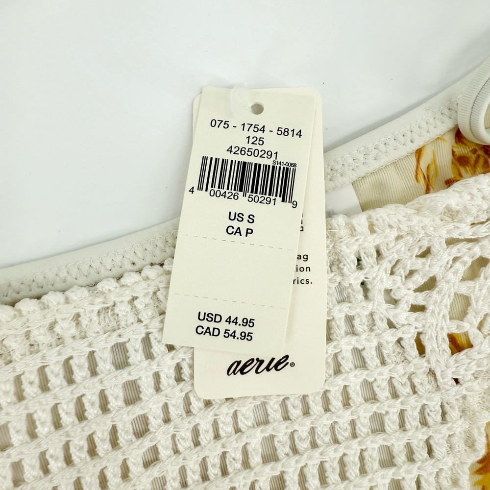 Aerie Cream Crochet Swim Bottom - Picture 5 of 6